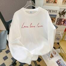 Sencilla, exclusiva, elegante, estilo americano, nueva camiseta de verano de algodón puro con cuello redondo, holgada y versátil, top único de manga corta, a la moda. - Blanco - Ver 2