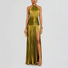 Women Maxi Dresses - Gold - View 4