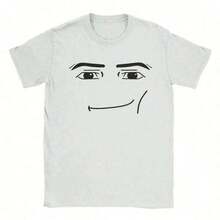 Camiseta con estampado, tallas grandes de algodón con gráficos, camiseta de manga corta con cuello redondo de dibujos animados, camisetas de mujer con cara de robot de anime Robloxs, camisetas divertidas de cuello redondo de manga corta para mujer, ropa de mujer, camisetas Harajuku casuales - Rosa - Ver 6