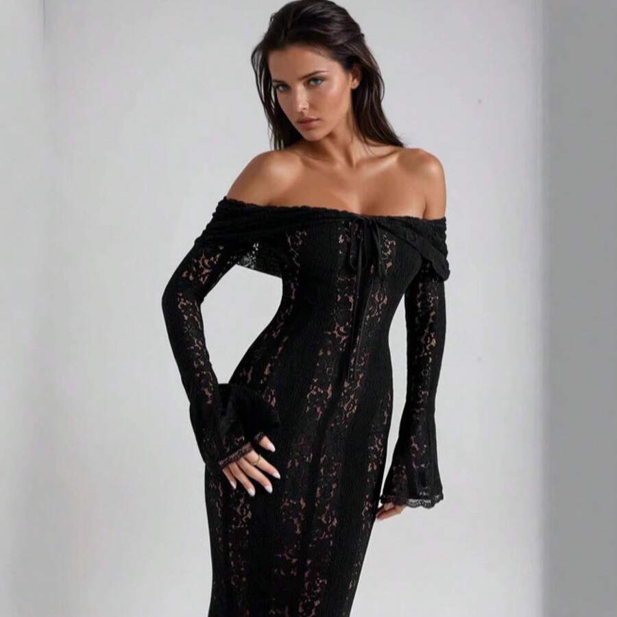 Women Maxi Dresses - Black - View 1