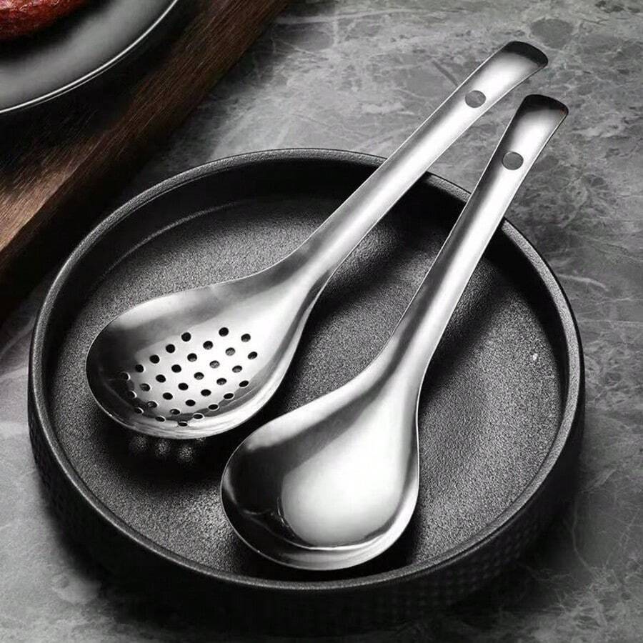 1pc Durable Easy-To-Clean Restaurant-Grade Stainless Steel Kitchen Strainer, Kitchen Dumpling Noodle Skimmer, Deep Fryer Strainer