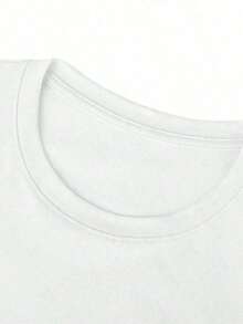 Una camiseta de hombre con cuello redondo, corte casual y estilo corto, elegante e informal, adecuada para salidas diarias, escuela y artículos esenciales de verano. UUUY - Blanco - Ver 3