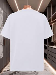 Officially Licensed World Cup Solid Color Print Short-Sleeve T-Shirt, Made Of Breathable Mesh, Slim Fit, Loose Style, Anniversary Or Birthday Gift, Men's Summer Clothing. - 白色 - 查看 3