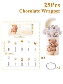 1 set di confezioni in carta a forma di orsetto per cioccolato, scatola per confezionare caramelle e spuntino per feste di bambini, scatola regalo per caramelle per feste di bambini, carta decorativa per regali di compleanno, decorazione da tavolo per il primo compleanno del neonato, sacchettino regalo piccolo per feste di compleanno, decorazioni per feste a tema orsacchiotto, decorazioni per gender reveal, forniture per feste di compleanno - Orsacchiotto di peluche - Visualizzare 13