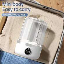 SOKANY Portable Underwear Washer With Type-C 1800mAh Battery, LED Smart Display, 360° Blue Light Sterilization, 1.5L Capacity, Dual-Speed Modes, Two-Way Turbo Scrubbing. Compact And Easy To Store. Suitable For Home, Hotel, Dorm, Business Trips, And Travel. - White - View 10