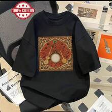 Camiseta de manga corta para mujer, estilo transfronterizo, novedad de verano 2025, corte holgado, top único y elegante. - Blanco - Ver 4