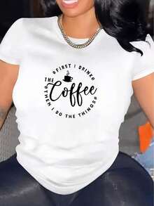 Camiseta Casual de Manga Corta para Mujer 1 pieza 100% Algodón Grueso - Cómoda Cuello Redondo, Tops Tees Suaves y Adorables - [Blanco] - Ver 1