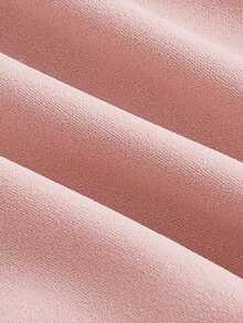 Elegante vestido de tirantes con fruncido en la cintura de color liso - Rosa - Ver 4