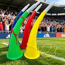 4pcs Football Match Cheering Fan Horns, Plastic Toy Horns (Random Color) - View 1