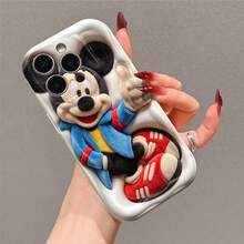 Disney Mickey Mouse Phone Case, Official Disney Mickey Mouse Character Design, Casual Mickey With Sneakers On Cream Background Protective Cover. Compatible With IPhone 17, 16, 15, 14, 13, 12, 11 Pro Series, Featuring Mickey In A Blue Jacket And Red Kicks Giving A Thumbs-Up, Perfect For Disney Fans And Streetwear Lovers To Showcase Their Favorite Character, Ideal For Birthdays, Holidays, Anniversaries, Graduation Gifts, Or Any Special Occasion To Surprise Family, Friends, Classmates, And Loved Ones. - 白色 - 查看 3