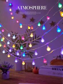 1pc Waterproof Colorful Lights Suitable For Outdoor Camping, Night Market Stalls, Neon Lights, Outdoor Yard, LED Bubble Ball Lights, Small Colorful Flashing Light String, Starry Party Decor Lights, Indoor Lighting - Constant Light + Flashing - View 8