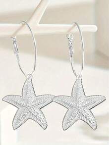 Creative Ocean Style Star Earrings, Women's Influencer Style, Fashion Street Style, Vacation Earrings - Starfish - View 7