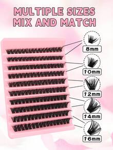 C-Curl 8-16mm Mixed 1 Box 160pcs Super Dense 100D False Eyelashes, Soft, Fluffy, Natural, Enlarging Eyes - C - View 3