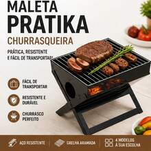 Churrasqueira Portátil Maleta - Preto - Visão 1