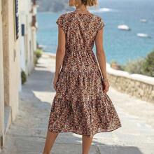 Women's Casual Ditsy Floral Vacation Dress - Verde - Ver 3