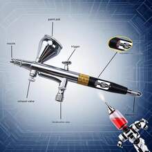 Máy phun sơn khí nén chuyên nghiệp SL180 với đầu phun 0.3mm - Lý tưởng cho nghệ thuật vẽ móng, hình xăm, trang trí bánh và vẽ mô hình đồ chơi. - hồng - Xem 3