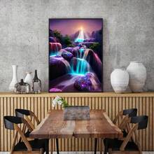 一套30x40厘米/11.8x15.7英寸DIY钻石画套装，无框，美丽风景，混合颜色，山水主题，四季皆宜，适合家居装饰，客厅、玄关、卧室等，精美艺术品。 - 無框 - 查看 2