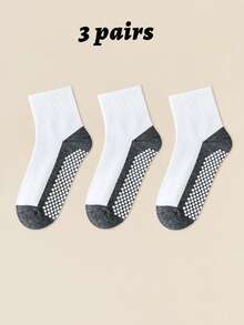 20/8/3 Pairs Classic Black White Gray Contrast Dot Non-Slip Children's Socks, Breathable Toddler Casual Crew Socks For Boys & Girls, Suitable For Spring Summer Autumn, Indoor/Outdoor Wear - Multicolor - View 20