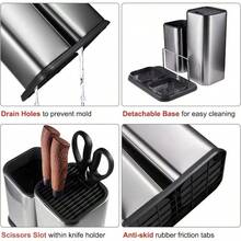1 Detachable Stainless Steel Kitchen Utensil Rack, Space-Saving Utensil Storage Rack With Drainage Device, Placed On The Countertop Without Taking Up Space, Bidding Farewell To Clutter In The Kitchen, Kitchen Storage, And Giving People A Good Gift - Default - View 7