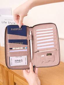 CHARM INFINITE RFID 防盜大容量護照夾 時尚薄款旅行錢包 中性旅行必備禮物 - 粉色 - 查看 5