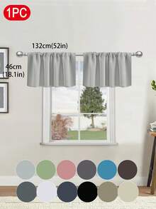 1pc Solid Color Blackout Short Curtain Suitable For RV Bunk Beds And Small Windows - 100% Polyester Modern Curtain, Applicable For Living Room, Cafe, Kitchen Window Decor, Solid Color High-Precision Short Curtain Curtain For Living Room, Bedroom, Kitchen, Room Divider, Modern Minimalist Window Decor - Multicolor - View 42