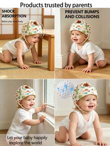 Baby Anti-Fall Hat, Breathable Anti-Collision Hat, Toddler Walking Safety Protection Hat, Children's Anti-Fall Protective Headgear - Green - View 2