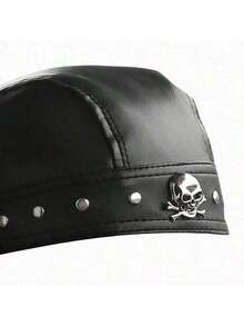 New Vintage PU Leather Bag, Headscarf Hat, Skull Rivet Leather Cover, Strap Hat, Outdoor Sports Accessory Hat - PU Cap - View 7