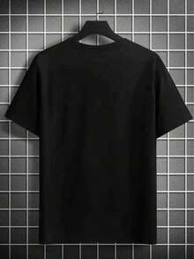 Camiseta casual para hombre con estampado de hámster |   Color liso, cuello redondo, corte regular, lavable aáquina, para amantes de los animales - Blanco - Ver 7