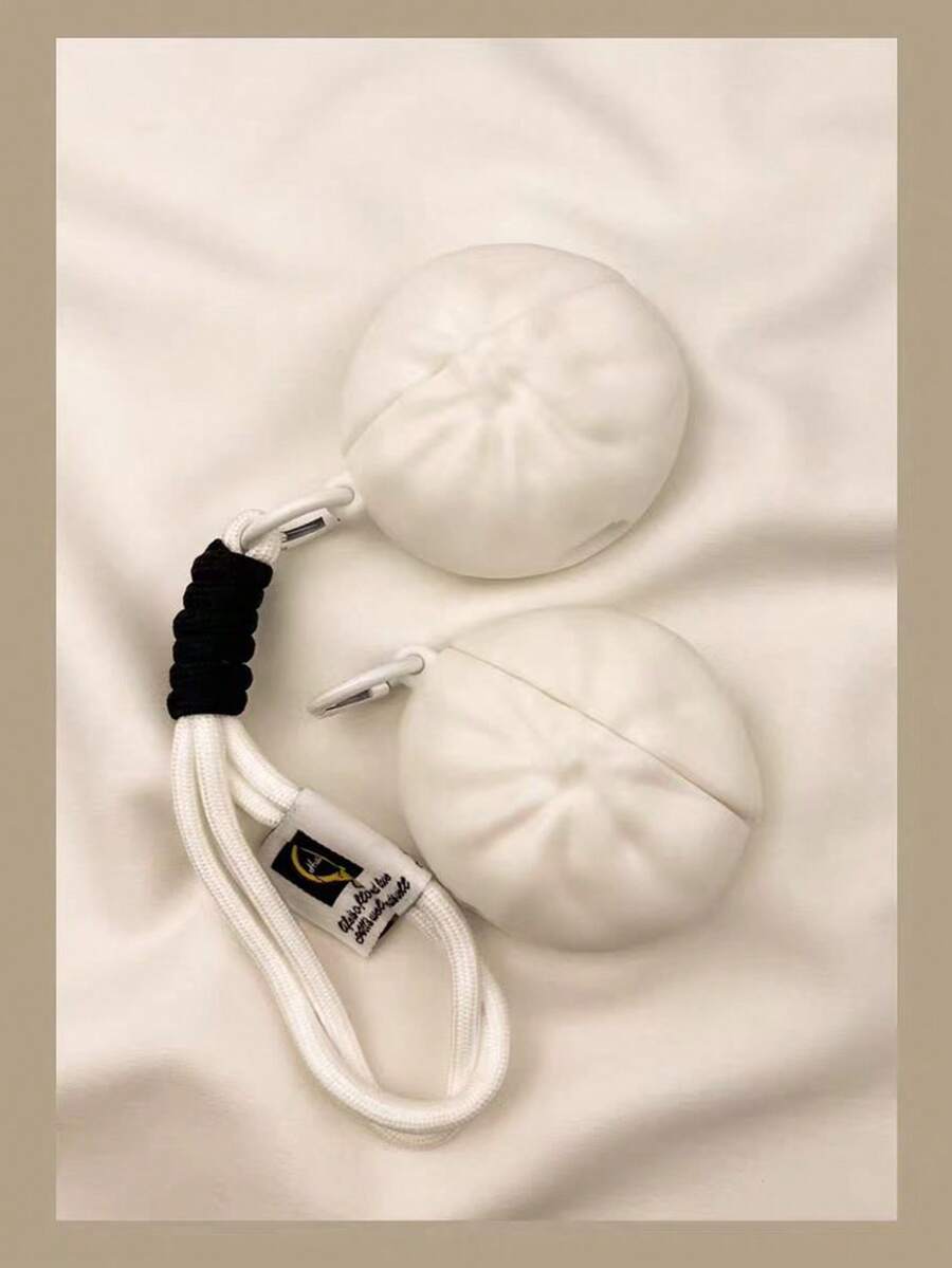 Ốp bảo vệ tai nghe silicon hình bánh mì 3D dễ thương, chống sốc, bảo vệ toàn diện cho AirPod1/2/3/4, AirPodsPro/Pro 2 - trắng - Xem 1
