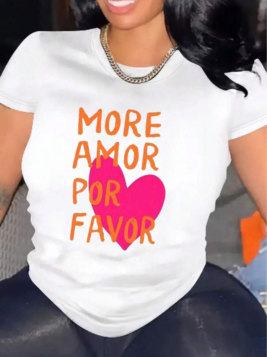 1 camiseta casual de manga corta para mujer, 100% algodón grueso - cuello redondo cómodo, camiseta suave y bonita, 180g 100% algodón. - Blanco - Ver 1