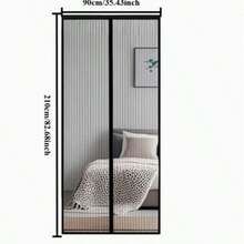 1pc Magnetic Screen Door Curtain - Heavy Duty Anti-Mosquito Net With Self-Sealing Technology, Easy Installation Without Tools, Suitable For All Seasons, Bedroom, Living Room. Prevents Mosquitoes From Entering Bedroom In Summer - Magnetic Door Curtain - View 3