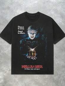 Unisex T-shirt Retro Tee Vintage Skräckfilm T-shirt herr-t-shirts herrkläder herrset herr-t-shirt herrartiklar vardagsklänningar för kvinnor damset eleganta blusar dam-t-shirts damklänning - Svart - Visa 1