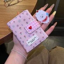 Floral Heart-Shaped Compact Tri-Fold Wallet, Minimalist Korean Style Fashion For Women - Multicolor - View 4