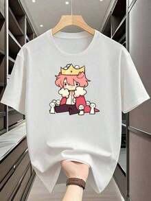 Printed Cotton T-Shirts, Spring and Summer Nueva camiseta estampada para ni? os Camiseta gráfica de anime para hombres - Suave y transpirable con estampado de personaje de manga japonés con héroe de cabello rosa y texto japonés - Camiseta casual de cuello redondo para convenciones y atuendo casual - Ropa de anime duradera y cómoda para hombres - Lavable a máquina, ajuste relajado con dise? o de anime y corona lindo - Tela amigable unisex en beige claro sensible, adecuada para deportes, adecuada para las temporadas de primavera y verano T-shirts with exquisite designs, suitable for Christmas or New Year's (one short-sleeved shirt) - Negro - Ver 5