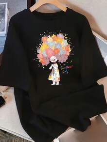 Camiseta de Mujer de Manga Corta con Diseño Exclusivo y Estampado, Novedad Verano 2025, Top Holgado de Media Manga para Mujer - Blanco - Ver 4