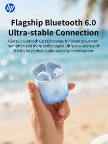 HP 無線藍牙 5.3 耳機，自動配對附麥克風，最高 30 小時電池續航力，Type-C 充電，IPX4 防汗設計，適合遊戲與運動，相容 iPhone 與 Android 設備 - 查看 4