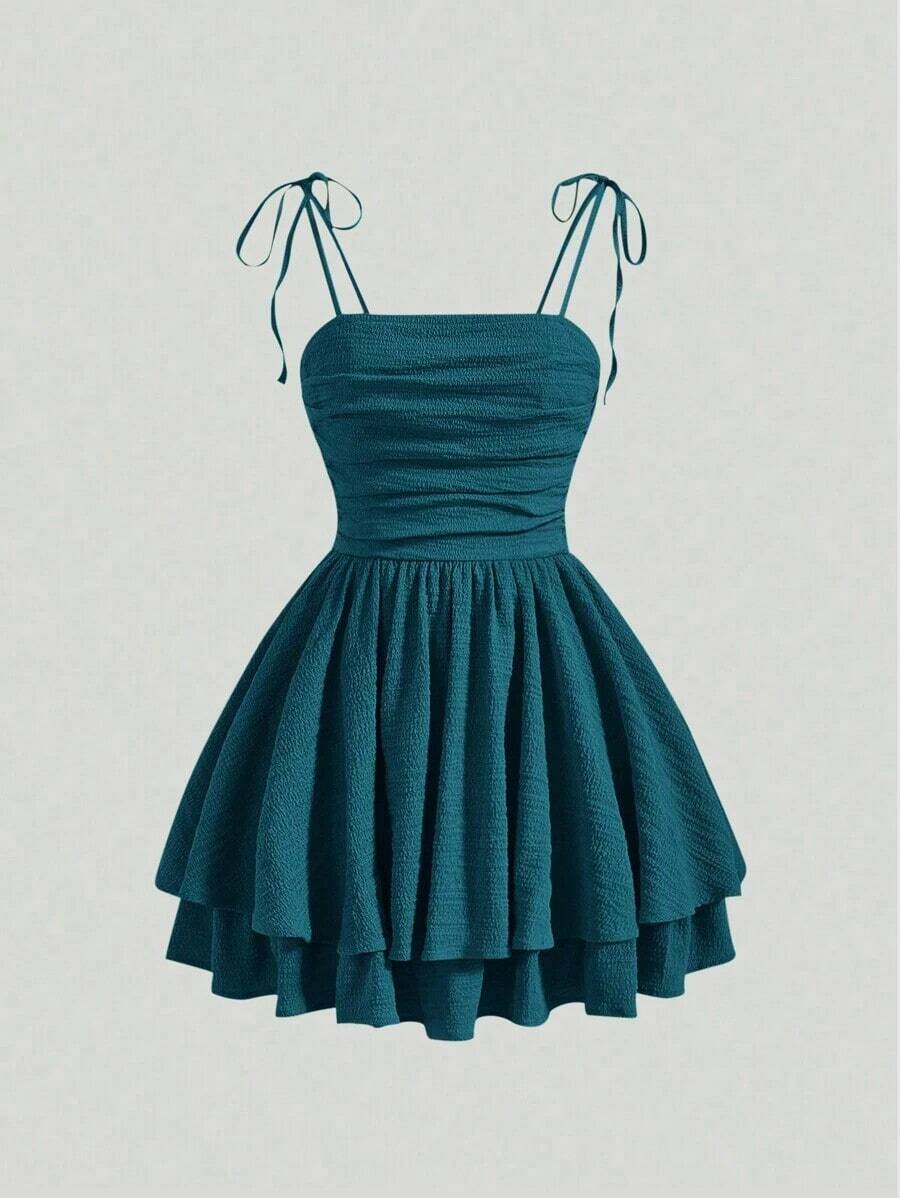 Vestido Con Tirantes Finos Y Estampado Floral Para Mujer - Verde - Ver 1