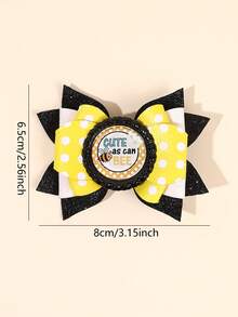 2pcs Yellow Red Hair Bow Clips,Glitter Bee Ladybird Decor Bow Hair Clips For Girl,Fashion Alligator Clips Hair Accessories For Girl Party Gifts - Multicolor - View 9