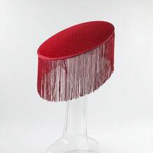 Mũ Derby cổ điển dành cho nữ, trang trí tua rua, thích hợp cho tiệc trà, tiệc cocktail, đám tang. - A - Xem 9