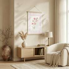 Tranh treo tường họa tiết hoa hồng màu hồng, lấy cảm hứng từ Nancy Meyers, tranh in trên vải canvas, tranh áp phích Grandmillenial, tranh màu nước kẻ sọc hồng, trang trí phòng ngủ, phòng khách, quán cà phê, quán bar hoặc phòng ký túc xá, quà tặng cho phái nữ. Có thể mua tranh không khung hoặc có khung. - Nhiều màu - Xem 3