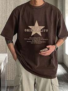 Camiseta de manga corta de cuello redondo con estampado de letras, de uso casual y versátil para uso diario Y2k Camiseta Camisa De - Blanco - Ver 3