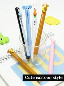 Bộ 6 bút bi gel hình động vật có thể xóa được, nhiều kiểu dáng khác nhau bao gồm thỏ, voi, gấu trúc, mực có thể nạp lại, viết trơn tru, có tẩy tích hợp, món quà lý tưởng cho bạn bè, bạn học và gia đình. - Nhiều màu - Xem 3
