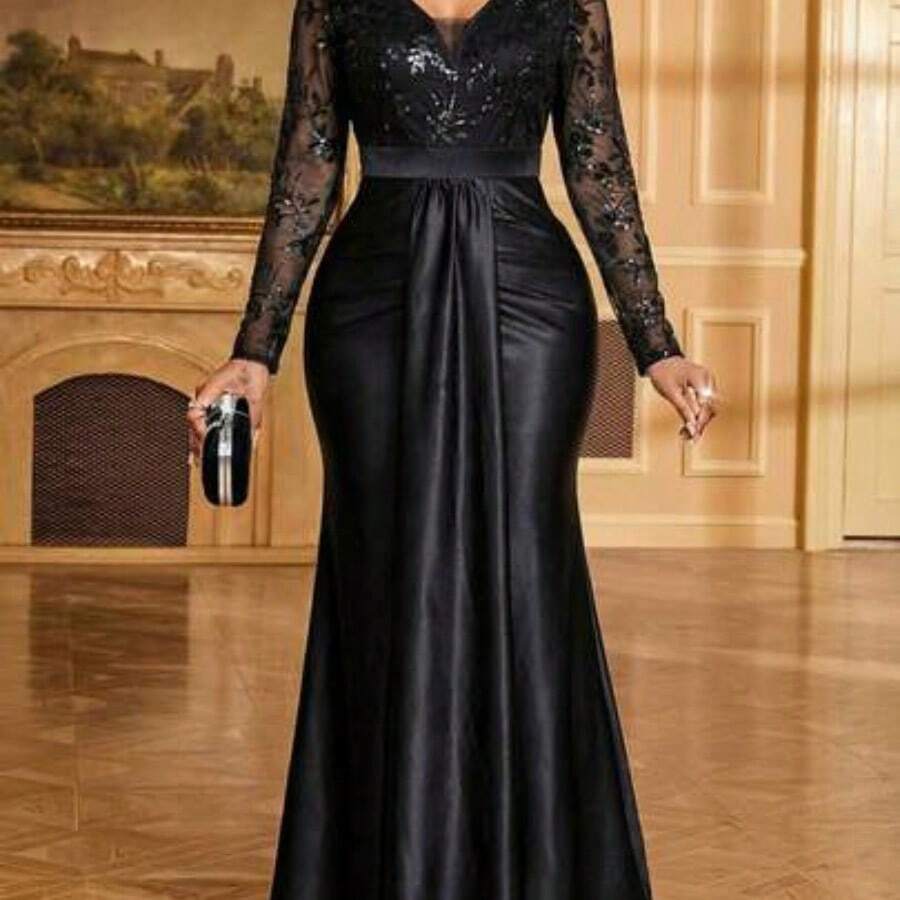 Women Midi Dresses - Black - View 1