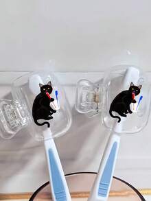 黑猫牙刷架，便携式牙刷套收纳盒及刷头保护套，保持牙刷清洁，呵护口腔健康。牙刷旅行收纳盒，便携式牙刷头保护夹，牙刷保护套，保护牙刷头，便携设计，方便携带，防尘牙刷头套，适合旅行，是送给情侣、朋友、家人、老师、旅行爱好者的最佳礼物，也是居家和宿舍的必备品。 - 彩色 - 查看 7
