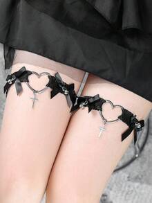 1 chiếc vòng cổ choker bằng da PU phong cách punk, phụ kiện thời trang đường phố dành cho nữ. - màu đen - Xem 4