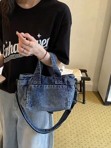 1pc Small Crossbody Bag, Shoulder Bag, Handbag, Multi-Purpose Compact Bag Suitable For Outing, Travel, Shopping, Vacation, Can Fit Smartphone - Navy Blue - View 2