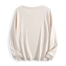 Women's Casual "PARKE" Letter Print Loose Pullover Sweatshirt, Encountering Lazy Fashion. - Apricot - View 2