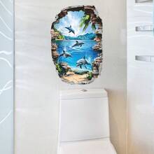 1 片海豚墙贴，具有突破性效果，海洋生物组合，营造奇妙的视觉体验 - 多色 - 查看 4
