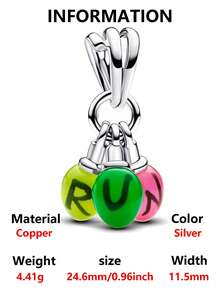 1pc Fashionable Exquisite Glow-In-The-Dark Chocolate Bead Decor Pendant, Creative Everyday Versatile DIY Bracelet Necklace Gift - Silver - View 6
