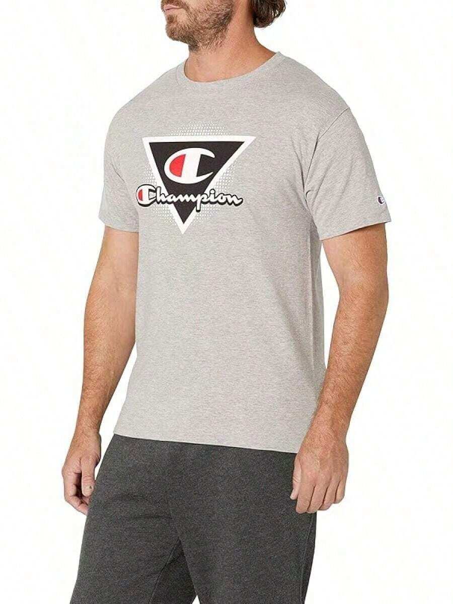 Camiseta clásica para hombres Champion, gráfico triangular - Gris - Ver 1